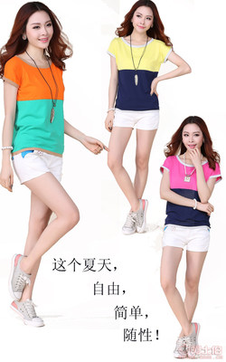 2016新款簡約百搭棉質短袖T恤女款——大碼一件代發，廠家直銷優選