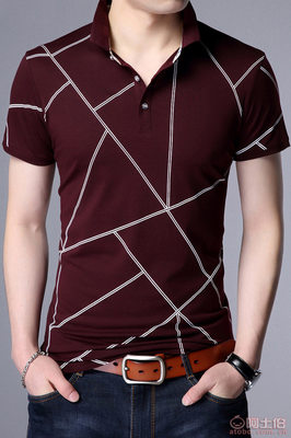 2017夏季新款青年男士休閑短袖翻領棉T恤 舒適與時尚的完美結合